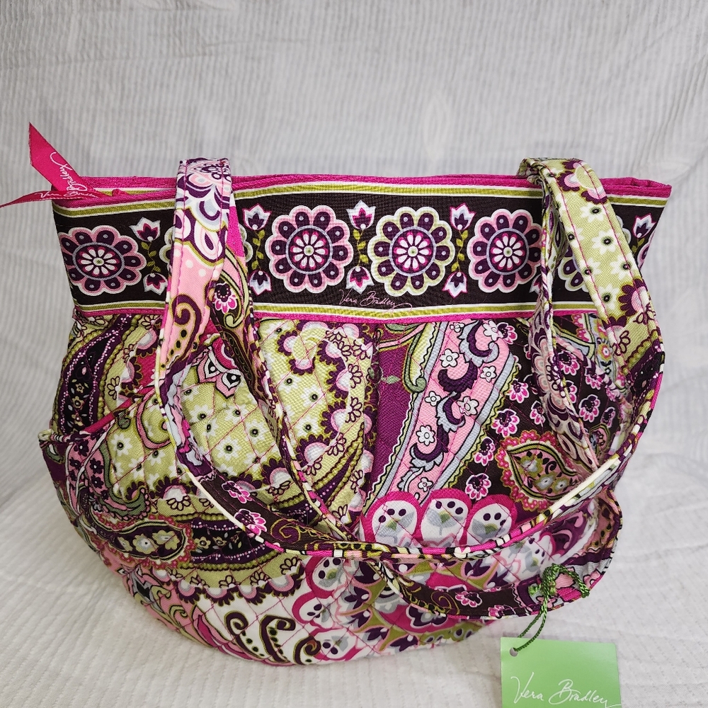 Vera Bradley Very Berry Paisley quilted fabric Morgan shoulder bag handbag